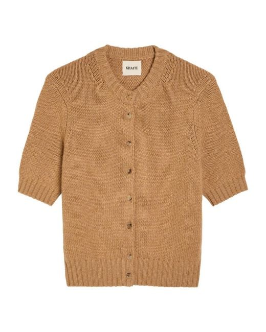 Khaite Brown Nora Stretch-Cashmere Cardigan