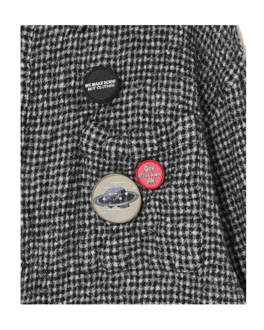 Undercover Gray Checked Wool Shirt for men