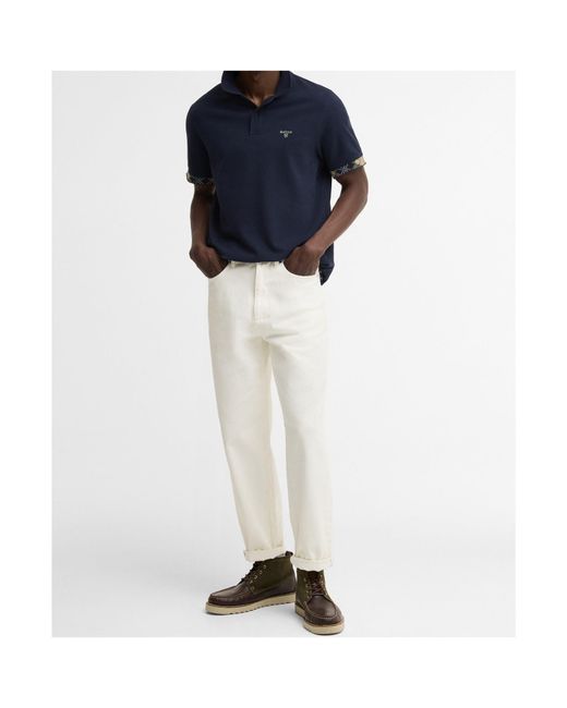 Barbour Blue Checked Polo Shirt for men