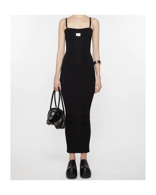 Acne Black Logo Plaque Sleeveless Dress