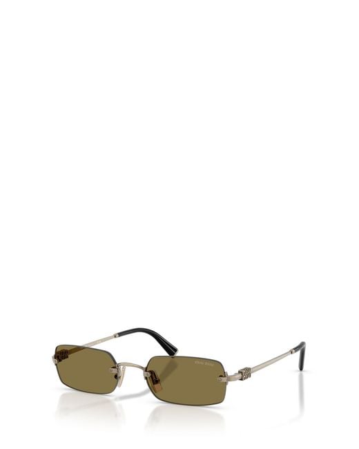 Miu Miu Metallic Eyewear Rectangular Frame Sunglasses