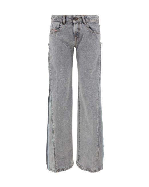 DIESEL Gray 2002 Low-Rise Straight-Leg Jeans