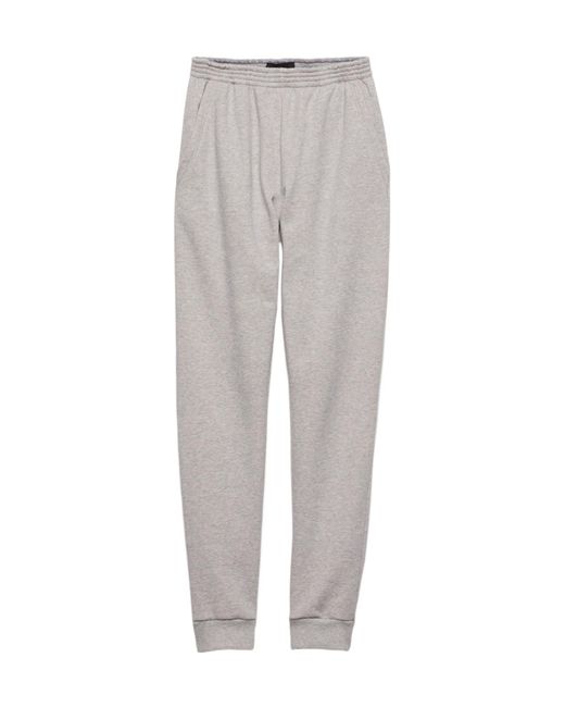 Prada Gray Cotton Fleece Joggers for men