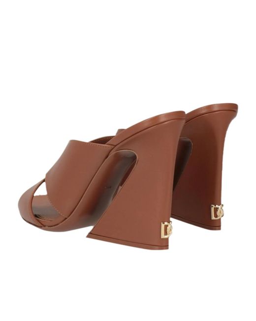 Dolce & Gabbana Brown Minimalist Leather Sandals