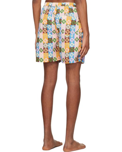 Nanushka Multicolor Logo-Print Swim Shorts for men