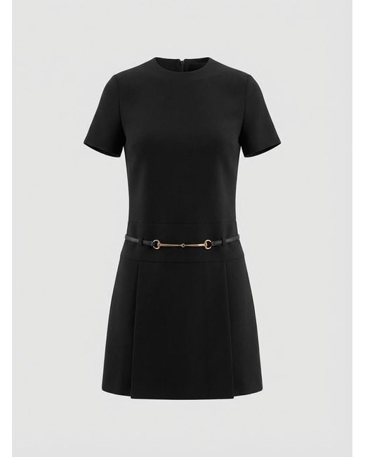 Gucci Black Drop Shoulder Crewneck Dress