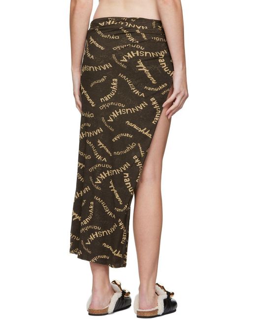 Nanushka Black Bodycon Midi Skirt