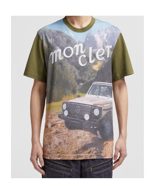 Moncler Gray X Mercedes-Benz By Nigo Printed Cotton T-Shirt for men