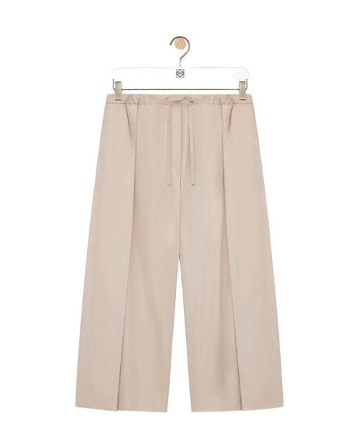 Loewe White X Paula's Ibiza Anagram-Embroidered Cropped Trousers
