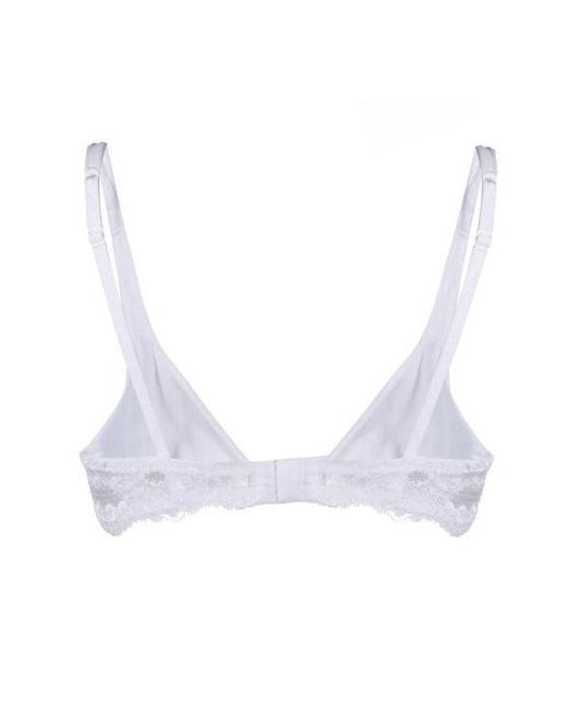 La Perla White Souplè Lace-Trimmed Push-Up Bra