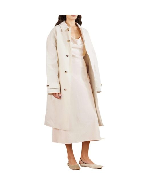 Calvin Klein White Crepe De Chine Midi Dress