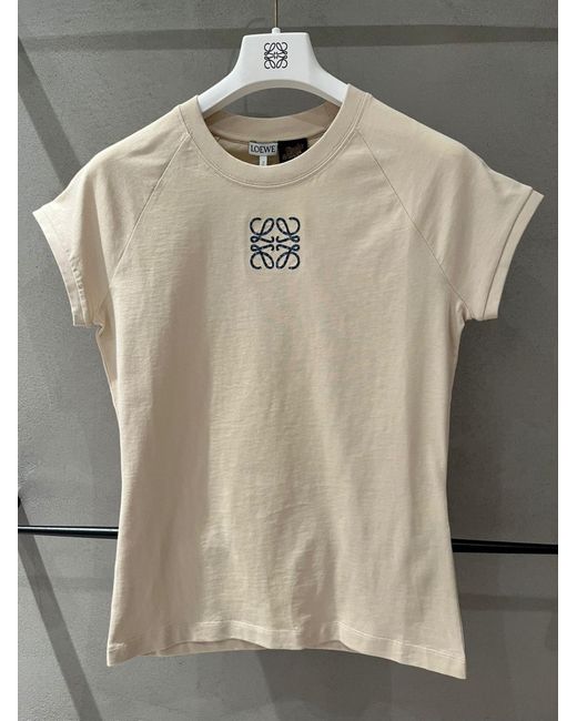Loewe Natural Anagram Embroidered Small Fit T-Shirt