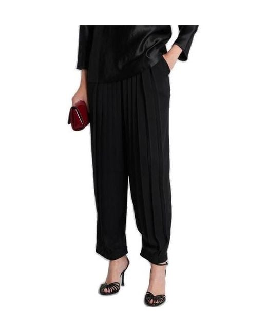 Giorgio Armani Black Pleated Trousers