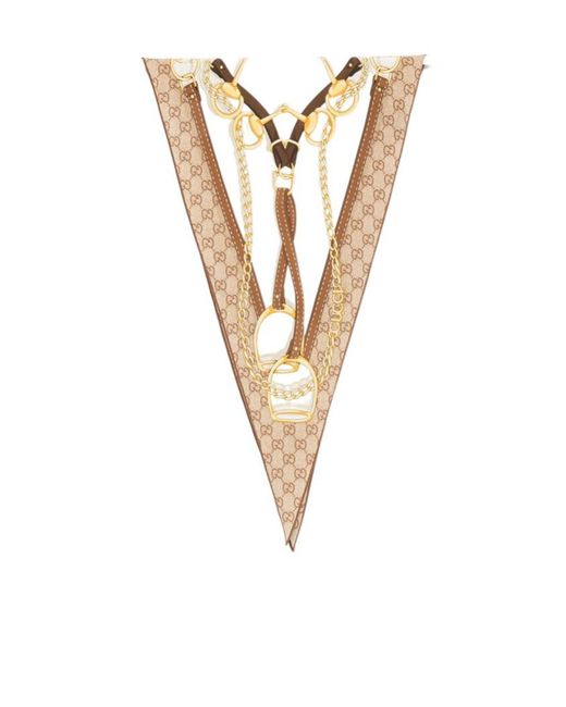 Gucci Metallic Gg Supreme Horsebit Printed Scarf-Style Belt