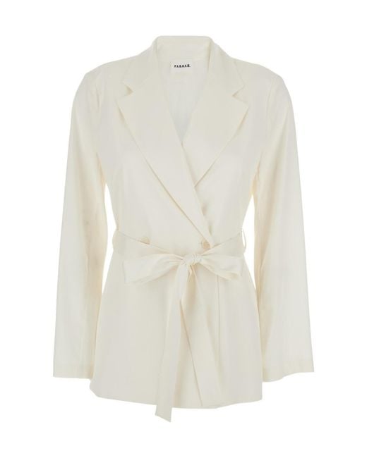 P.A.R.O.S.H. White Belted Blazer