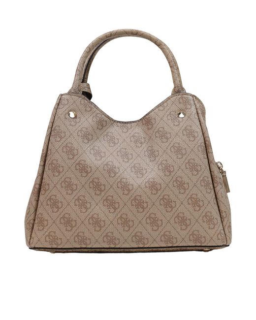 Guess Brown Logo-Pattern Tote Bag