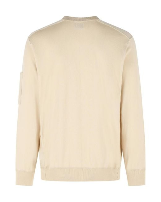 C P Company Natural Sea Island Lens Sweatshirt for men