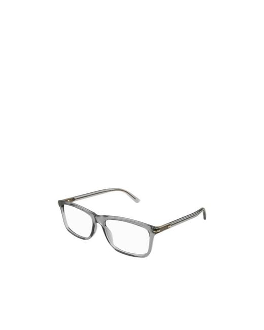 Gucci White Eyewear Rectangle Frame Glasses for men
