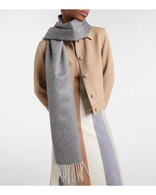 Gabriela Hearst Gray Blaine Fringed Silk And Cashmere Scarf