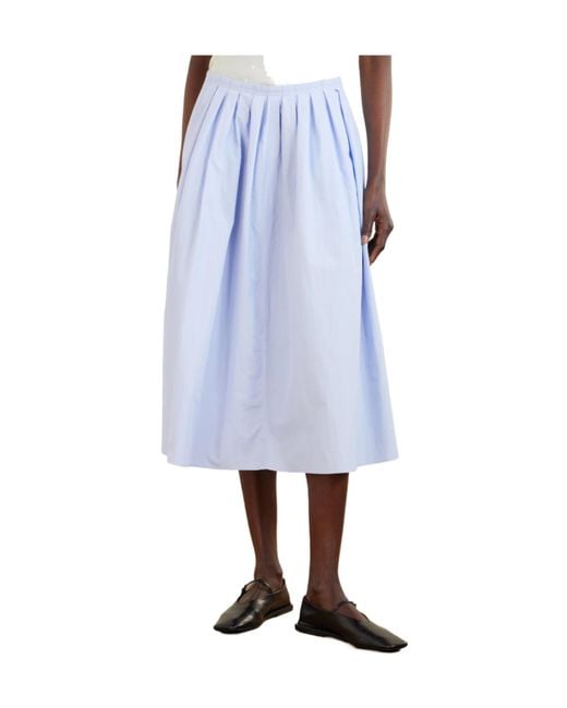 Proenza Schouler Blue High-Waisted Cotton Skirt