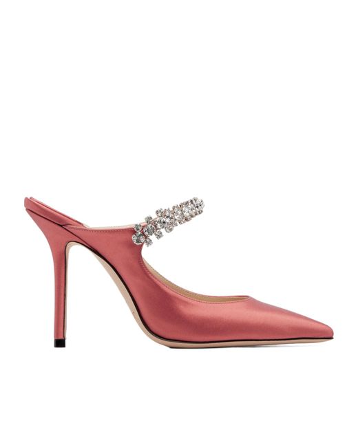 Jimmy Choo Pink Bing 100 Satin High Heels