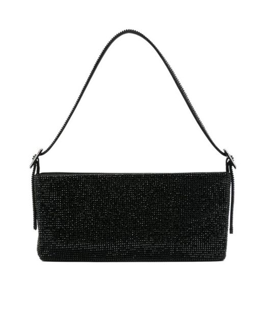 Benedetta Bruzziches Black Rhinestone Decorative Shoulder Bag