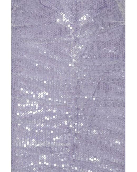 ROTATE BIRGER CHRISTENSEN Purple Sequin High-Neck Midi Dress