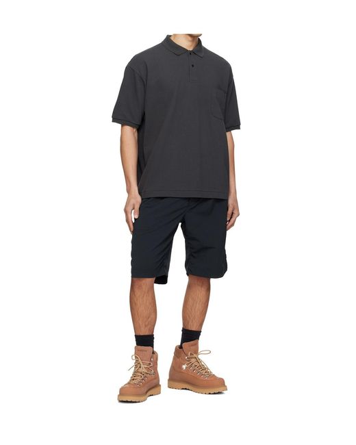 Nanamica Black Short-Sleeved Polo Shirt for men