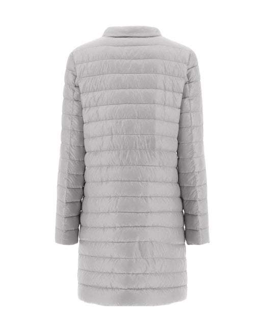 Herno Gray Padded Button-Up Coat