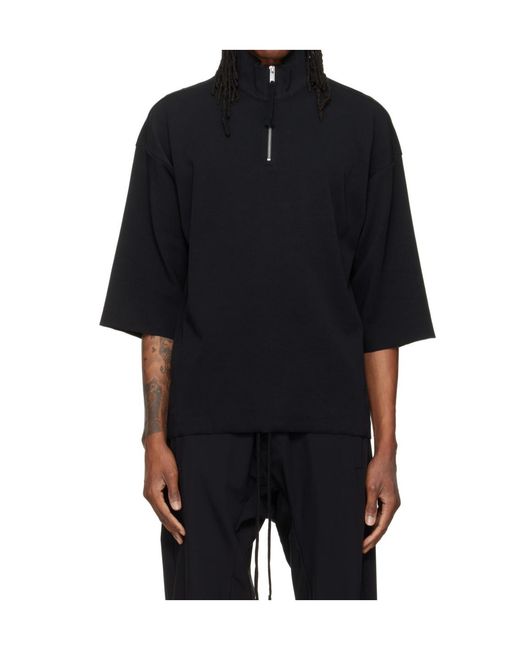 Thom Krom Black Ms 196 Oversized Half-Zip Sweatshirt for men
