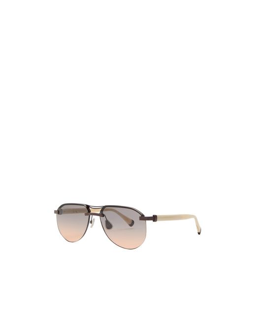Brunello Cucinelli White Aviator-Style Sunglasses for men