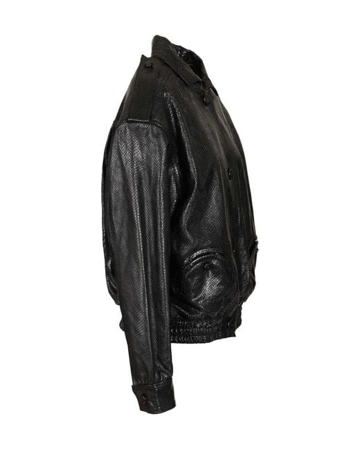 Blazé Milano Black Charlie Button-Fastening Bomber Jacket