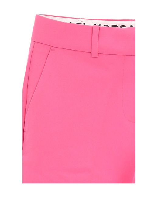 Michael Kors Pink Michael Tailored Straight-Leg Cropped Trousers