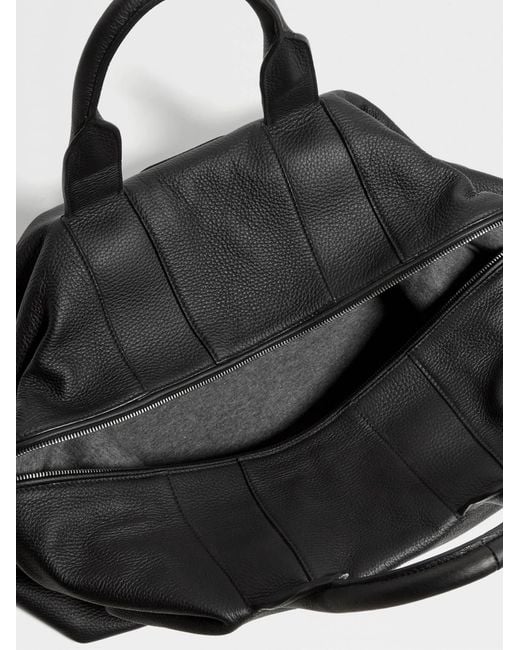 Zegna Black Raglan Deerskin Holdall for men