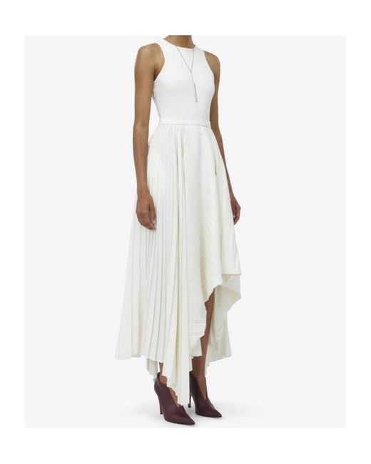 Alexander McQueen White Cotton And Paper-Blend Maxi Dress