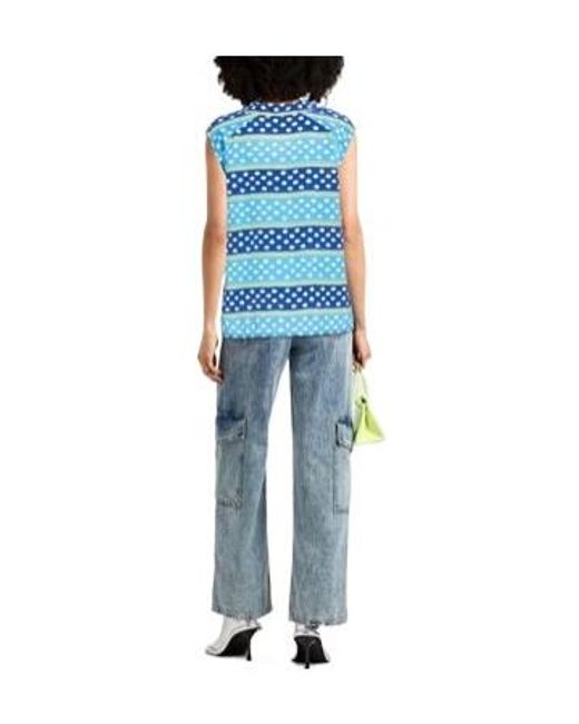 Marni Blue Polka-Dot Tops