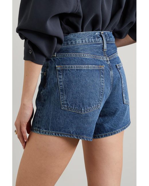 Agolde Blue High Waist Denim Shorts
