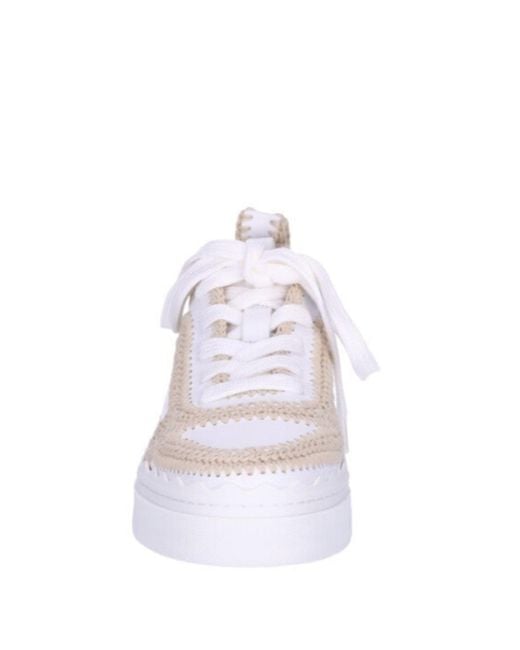 Chloé White Lauren Leather Sneakers