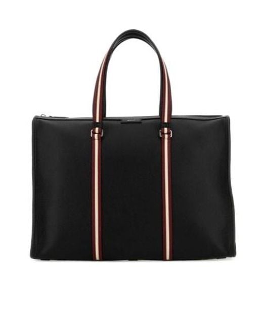 Bally Black Zipped Tote Bag for men