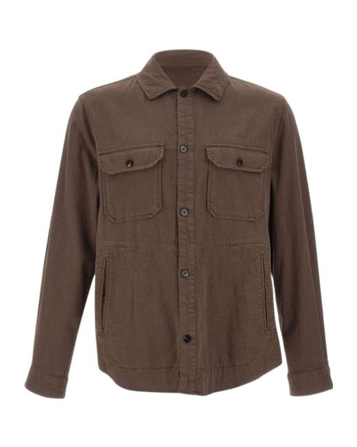 Woolrich Brown Safari Overshirt Shirt for men