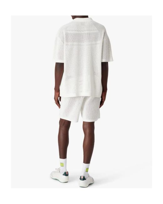 Casablanca White Logo-Embroidered Mesh Shorts for men