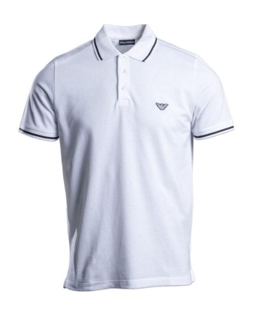 Emporio Armani Blue Short-Sleeve Polo Shirt for men