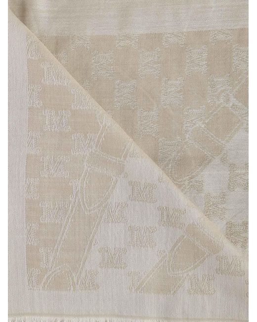 Max Mara Natural Patterned Scarf
