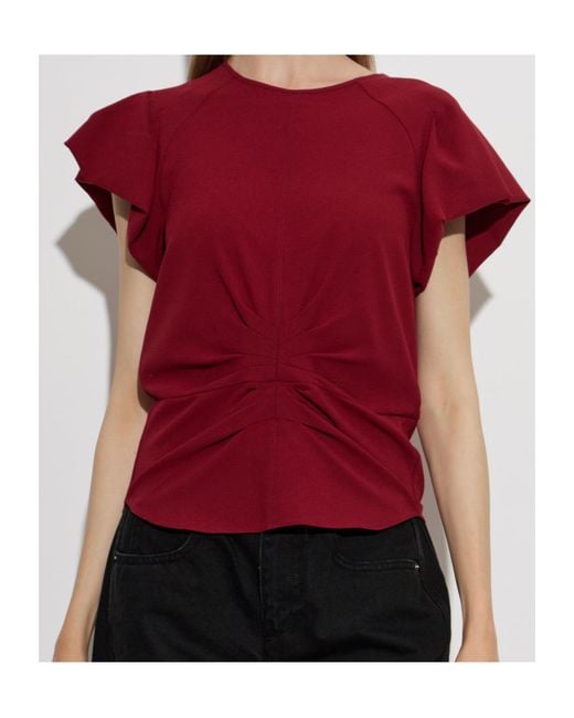 Isabel Marant Red Crew Neck Short-Sleeved T-Shirt