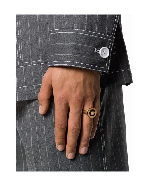 Versace Metallic Medusa Ring for men