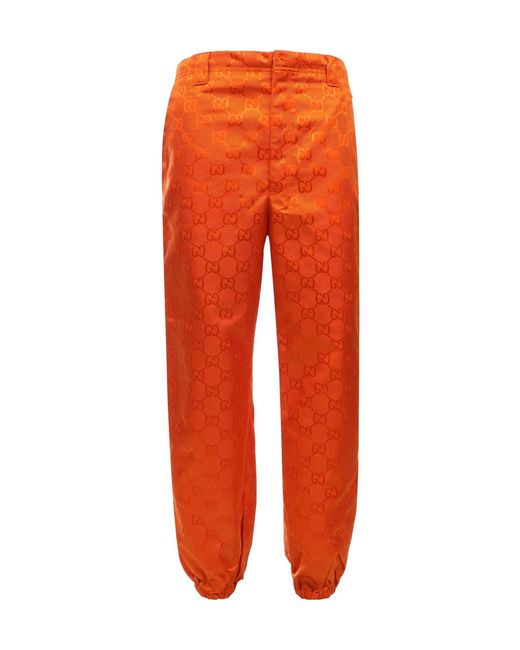 Gucci Orange Solid-Color Trousers for men