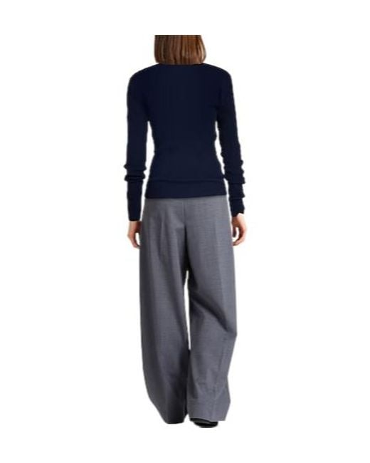 Max Mara Blue Solid Knit Sweater