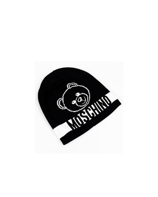 Moschino Black Logo Details Cover Hat for men