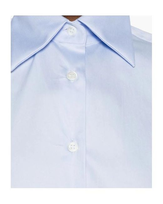Mazzarelli Blue Long-Sleeve Button-Up Shirt