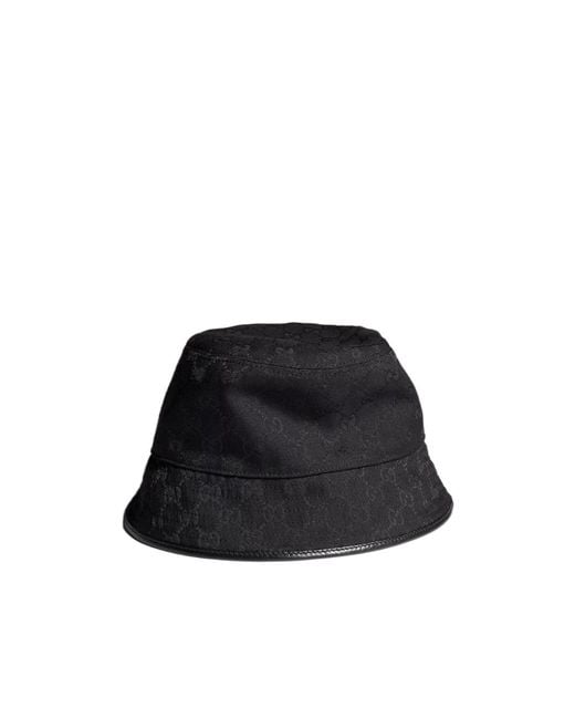 Gucci Black Gg Cotton Canvas Bucket Hat